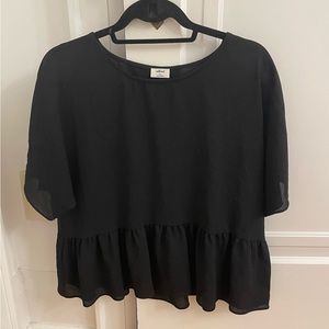 Aritzia Peplum Short Sleeve Blouse